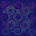 Vector background with patterns with swirls and spirals